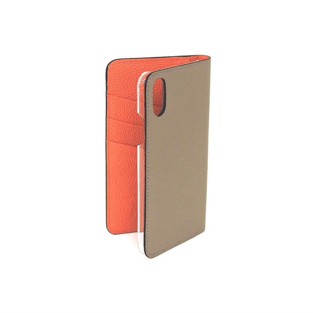 オリジナルiPhoneX,XSレザーケース【オレンジ】