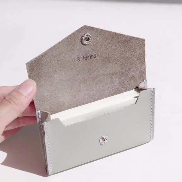 カードケース/大容量名刺入れ (幾何学 plastic tone) 本革 レザー 2枚目の画像