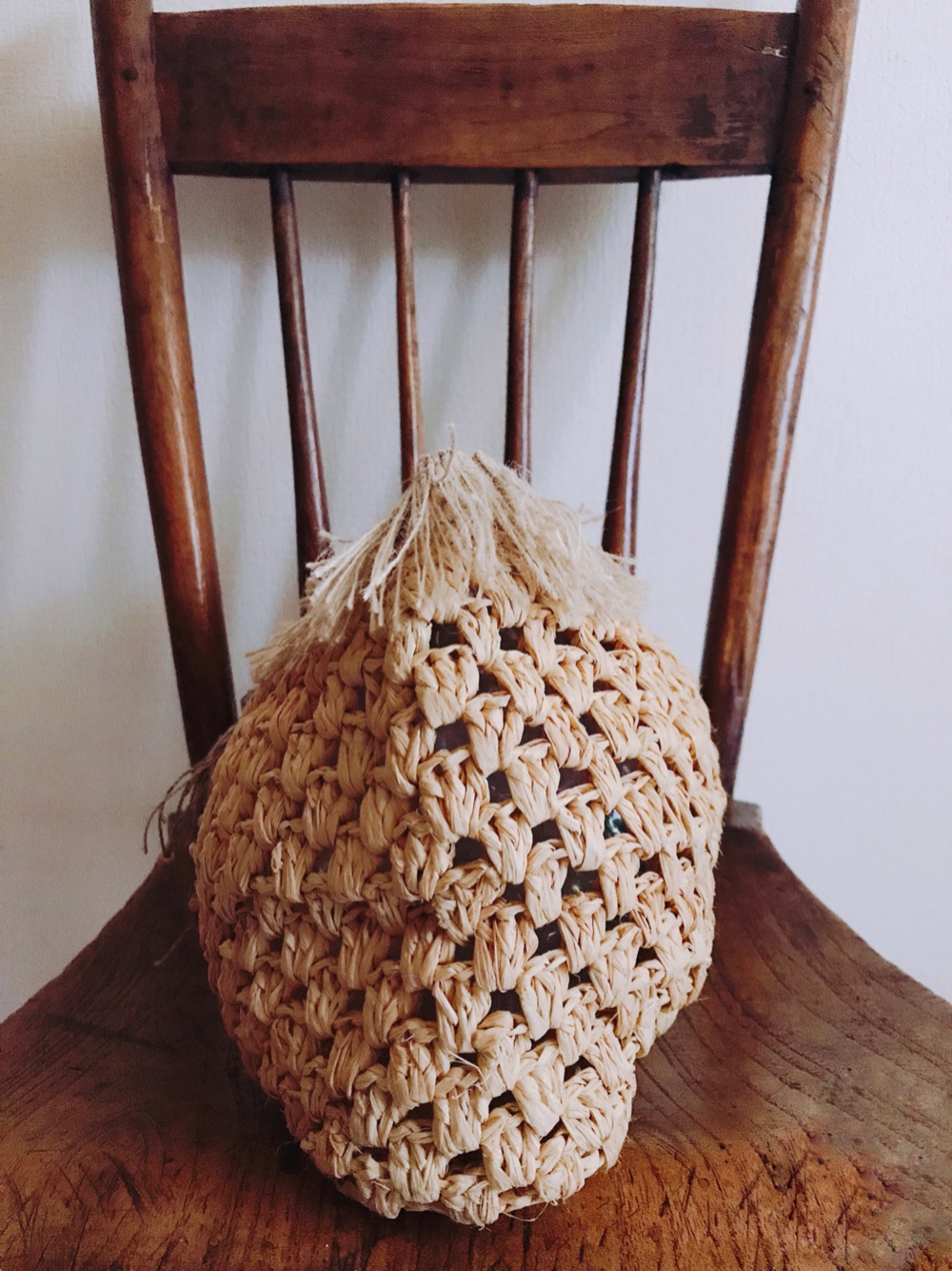 クラッチバック ラフィア アメジスト