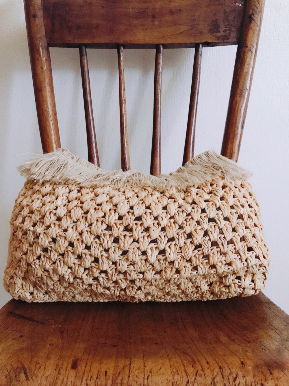 クラッチバック ラフィア アメジスト