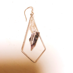 Crystal＋Amethyst rhombus pierced 3枚目の画像