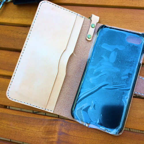 レザースマホケース CAMEL■2ポケ　コンチョタイプ leather smartphone case 2ポケ コンチョタイプ スマホケース・カバー