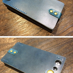 Xperia Z3 Compact SO-02G★エクスペリア　レザーケース 青★縦下開きタイプ 2枚目の画像