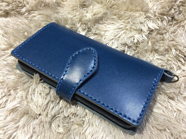 iPhone6/6S　アイフォン　レザーケース　プレミアムブルー