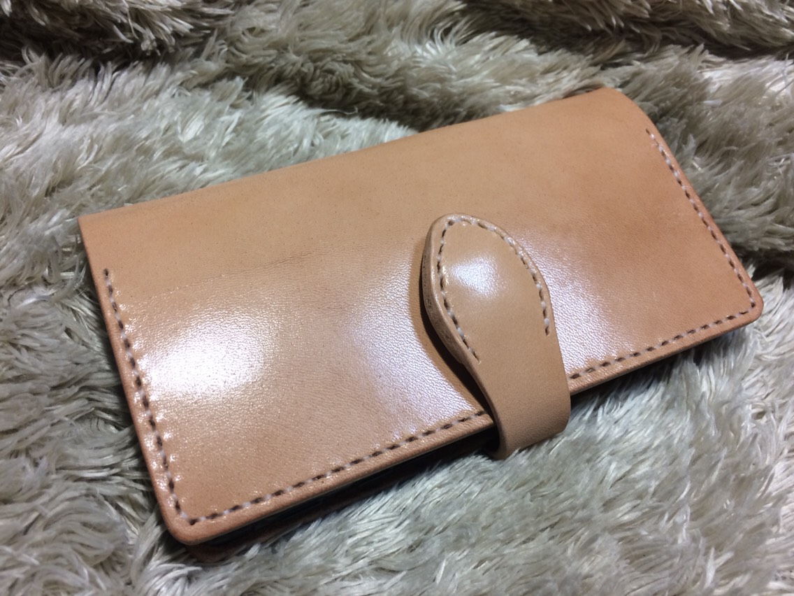 各機種対応 スマホレザーケース ホック式