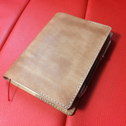 MDノート 専用 レザー カバー □ペンホルダー付き□文庫タイプ