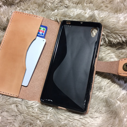 leather smart phon case ナチュラルONEポケ 2枚目の画像