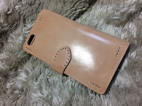 leather smart phon case ナチュラルONEポケ 3枚目の画像