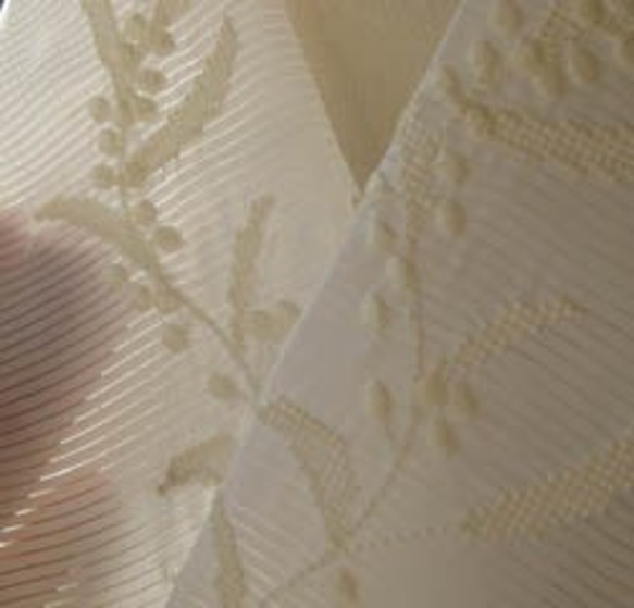 【半衿】夏半衿・ポリ絽・刺繍半衿・五穀豊穣・ホワイト 3枚目の画像