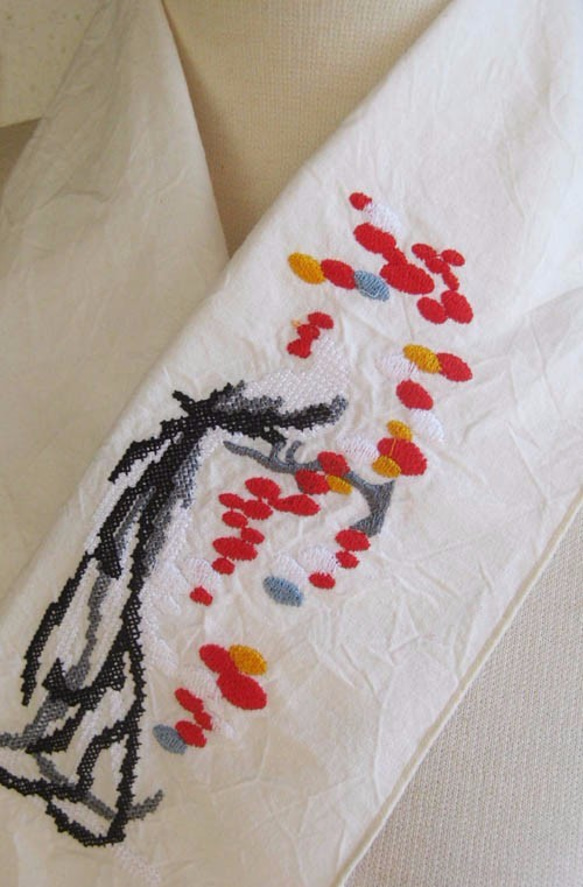 半衿・刺繍半衿・22017年干支・酉の半衿 4枚目の画像
