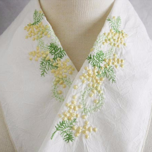 半衿・刺繍半衿・ミモザ・ハンドワッシャー 和装小物（帯・半襟