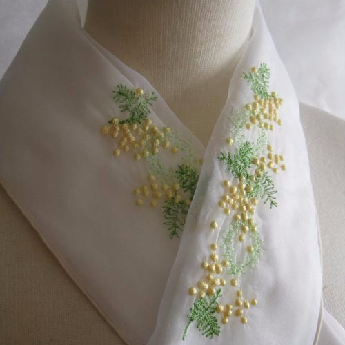 半衿・刺繍半衿・ミモザ・オーガンジー 和装小物（帯・半襟