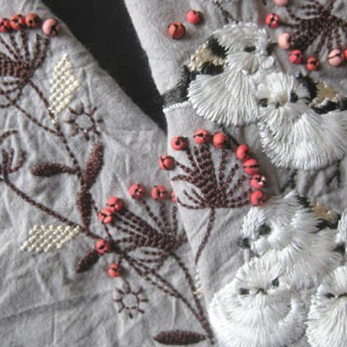 半衿・白もふ❤シマエナガ 和装小物（帯・半襟） petacoの富士商会