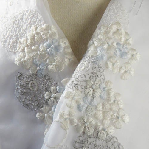 刺繍半衿・紫陽花オーガンジーの半襟 和装小物(帯・半襟 刺繍半衿・紫陽花オーガンジーの半襟 和装小物(帯・半襟