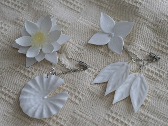 Flower Hat pin brooch - July : Water Lily 5枚目の画像