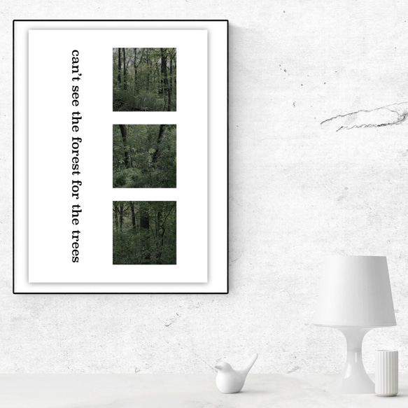 グラフィックデザインポスター can't see the forest / 森林 緑 写真 コラージュ スタイリッシュ 4枚目の画像
