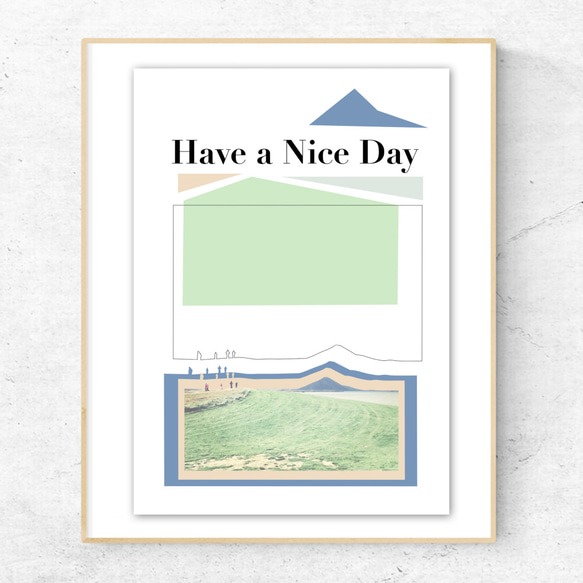 グラフィックデザインポスター Have a nice day / 山 自然 北欧 旅行 風景写真 フォトコラージュ 7枚目の画像