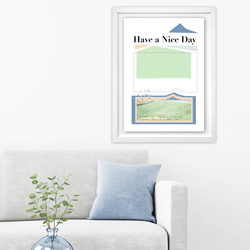 グラフィックデザインポスター Have a nice day / 山 自然 北欧 旅行 風景写真 フォトコラージュ 4枚目の画像