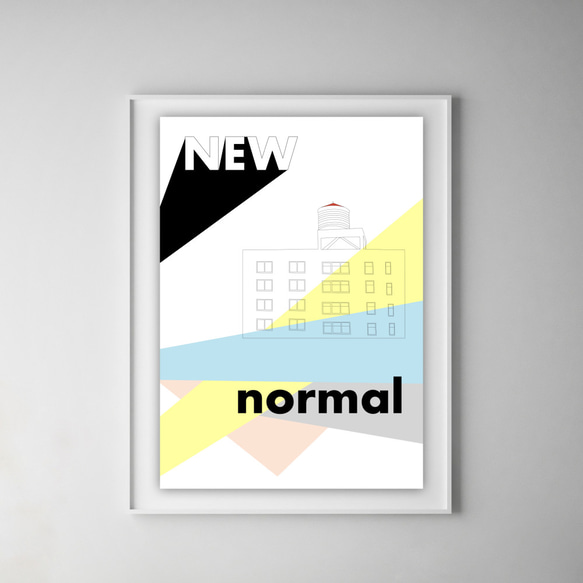 グラフィックデザインポスター New normal/ミニマルアート ニューヨーク イラスト ポップカラー ニューノーマル 6枚目の画像