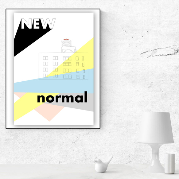 グラフィックデザインポスター New normal/ミニマルアート ニューヨーク イラスト ポップカラー ニューノーマル 2枚目の画像
