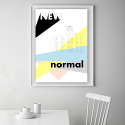 グラフィックデザインポスター New normal/ミニマルアート ニューヨーク イラスト ポップカラー ニューノーマル 1枚目の画像
