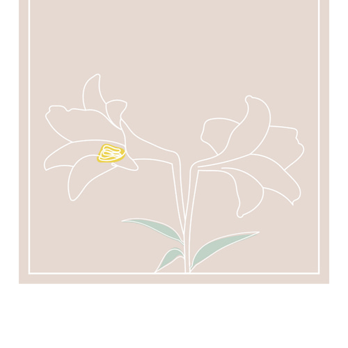 グラフィックデザインポスター lily/ユリ 花 自然 イラスト