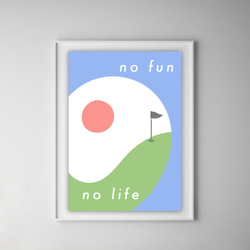グラフィックデザインポスターno fun no life/太陽 空 大地 自然 ライフスタイル ミニマル ポップデザイン 6枚目の画像