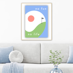 グラフィックデザインポスターno fun no life/太陽 空 大地 自然 ライフスタイル ミニマル ポップデザイン 4枚目の画像