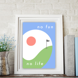 グラフィックデザインポスターno fun no life/太陽 空 大地 自然 ライフスタイル ミニマル ポップデザイン 5枚目の画像