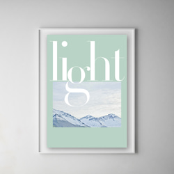 写真・グラフィックデザインポスター light / 雪山 自然 風景写真 北欧 アイスランド 英語 タイポグラフィ 6枚目の画像