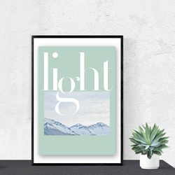 写真・グラフィックデザインポスター light / 雪山 自然 風景写真 北欧 アイスランド 英語 タイポグラフィ 5枚目の画像