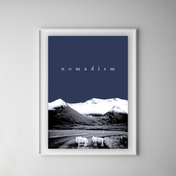 写真・グラフィックデザインポスターnomadism / 羊 自然 風景 白黒写真  北欧 英語 フォトコラージュ 4枚目の画像