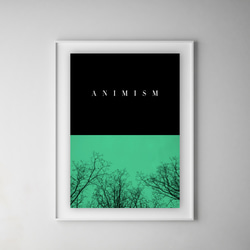 写真・グラフィックデザインポスター ANIMISM / 木 自然 風景写真 英語 グリーン ブラック フォトコラージュ 6枚目の画像