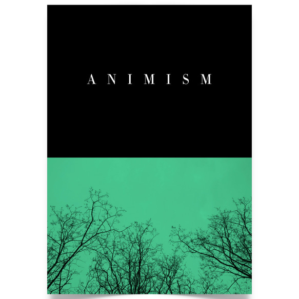 写真・グラフィックデザインポスター ANIMISM / 木 自然 風景写真 英語 グリーン ブラック フォトコラージュ 7枚目の画像
