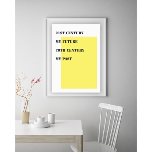 グラフィックデザインポスター 未来と過去 -世紀- /イエロー