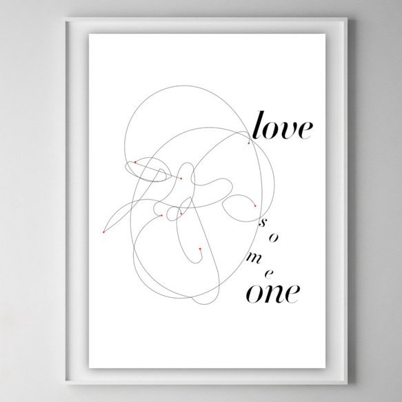 グラフィックデザインポスター love someone  / シンプルなポートレイトドローイング　 5枚目の画像