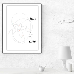 グラフィックデザインポスター love someone  / シンプルなポートレイトドローイング　 2枚目の画像