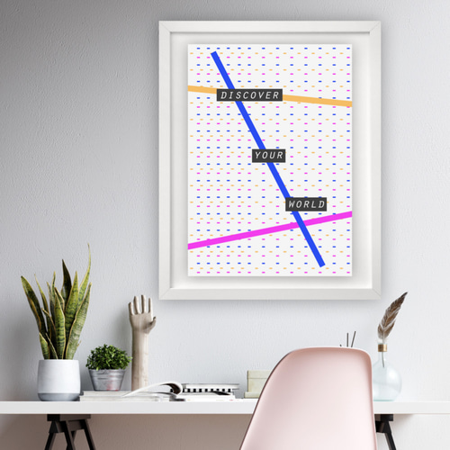 洋書　グラフィックデザイン　デザイン　ポスター グラフィックデザインポスター DISCOVER YOUR WORLD/ 世界 近未来