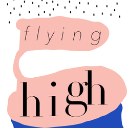 グラフィックデザインポスター flying high /水玉ドット ピンク 青 スタイリッシュ モダン ポップデザイン 4枚目の画像