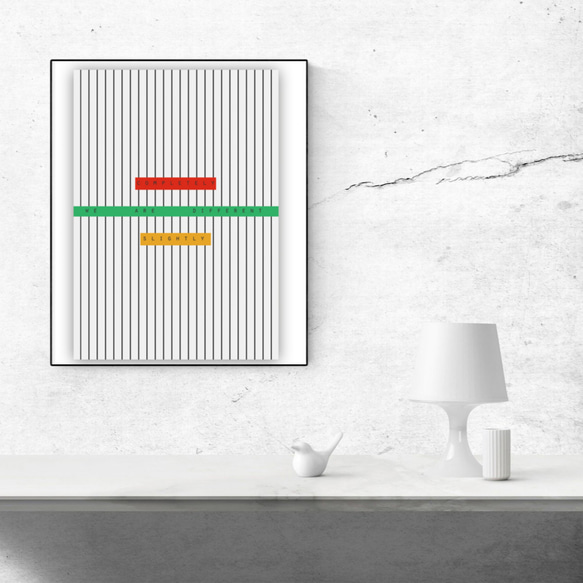 グラフィックデザインポスター we're different / ストライプ　カラフル  ポップ　シックデザイン 3枚目の画像