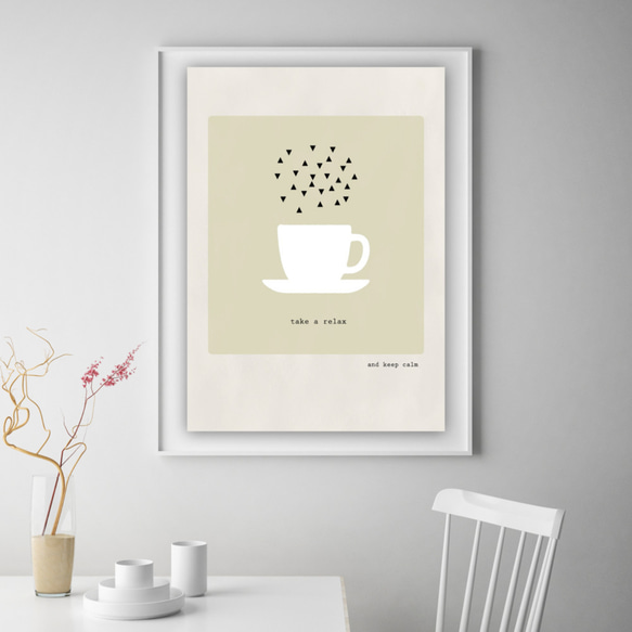 グラフィックデザインポスター take a relax /コーヒー　カフェ風　リラックス　北欧デザイン 4枚目の画像