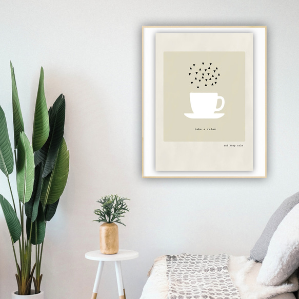 グラフィックデザインポスター take a relax /コーヒー　カフェ風　リラックス　北欧デザイン 3枚目の画像