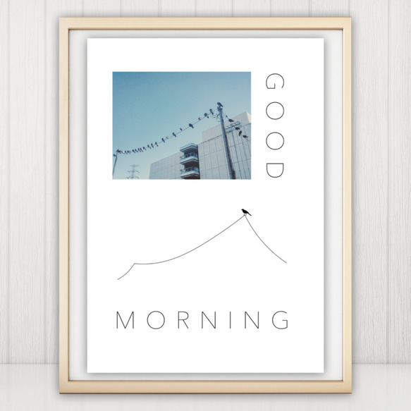 写真・グラフィックデザインポスター GOOD MORNING / 青空　鳥　風景写真　イラスト 4枚目の画像