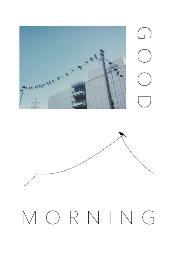 写真・グラフィックデザインポスター GOOD MORNING / 青空　鳥　風景写真　イラスト 5枚目の画像
