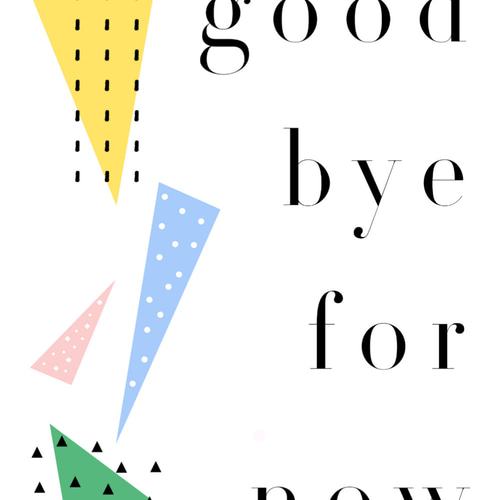 グラフィックデザインポスター good bye for now / ドット 水玉