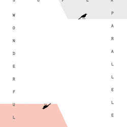 グラフィックデザインポスター wonderful world /グレー ピンク パステル 鳥　ポップデザイン 6枚目の画像