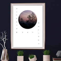 写真・グラフィックデザインポスター majestic- delight sky/ 夕焼け 空 木 自然 リラックス 2枚目の画像