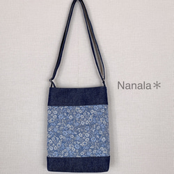 Nanala＊【花柄サコッシュ】ショルダーバッグ　ハンドバッグ 1枚目の画像