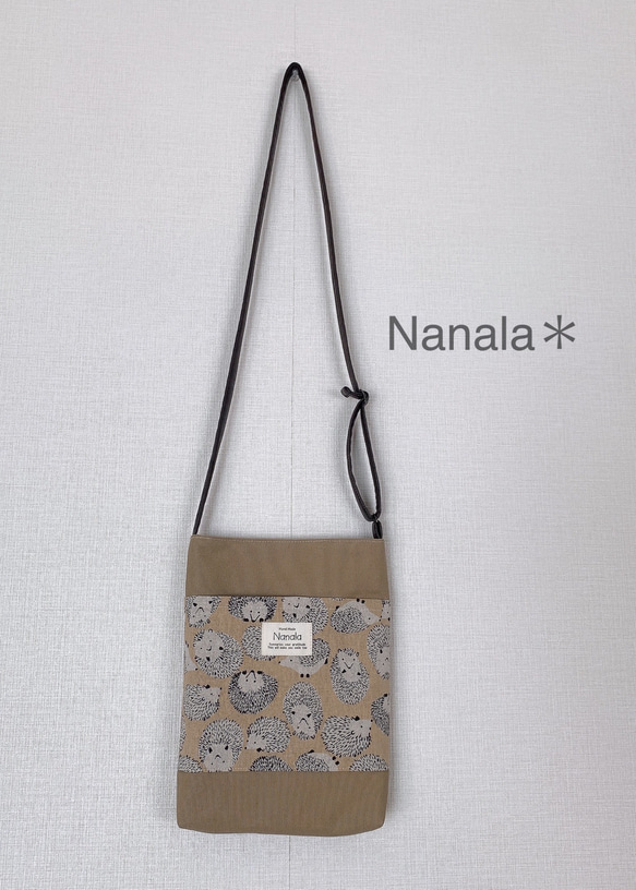 Nanala＊【ハリネズミサコッシュ】トートバッグ　ショルダーバッグ　クラッチ 1枚目の画像