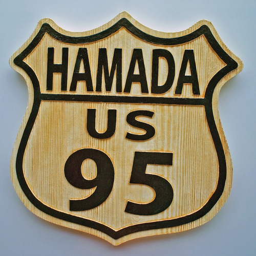 木彫りルート66タイプ表札 表札・ネームプレート kuneys 通販 9365671